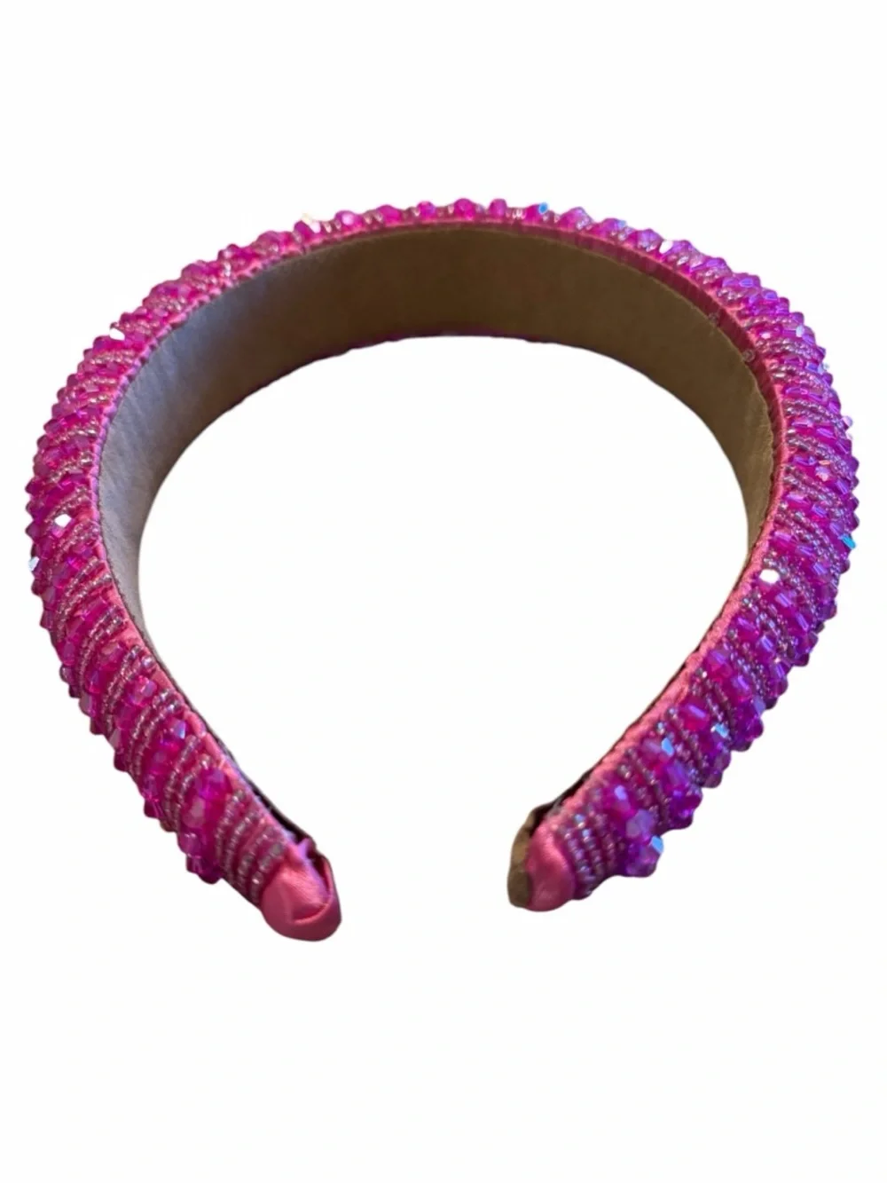 NVENF Hot Pink Headband Crystal Rhinestone Padded Headbands for Women